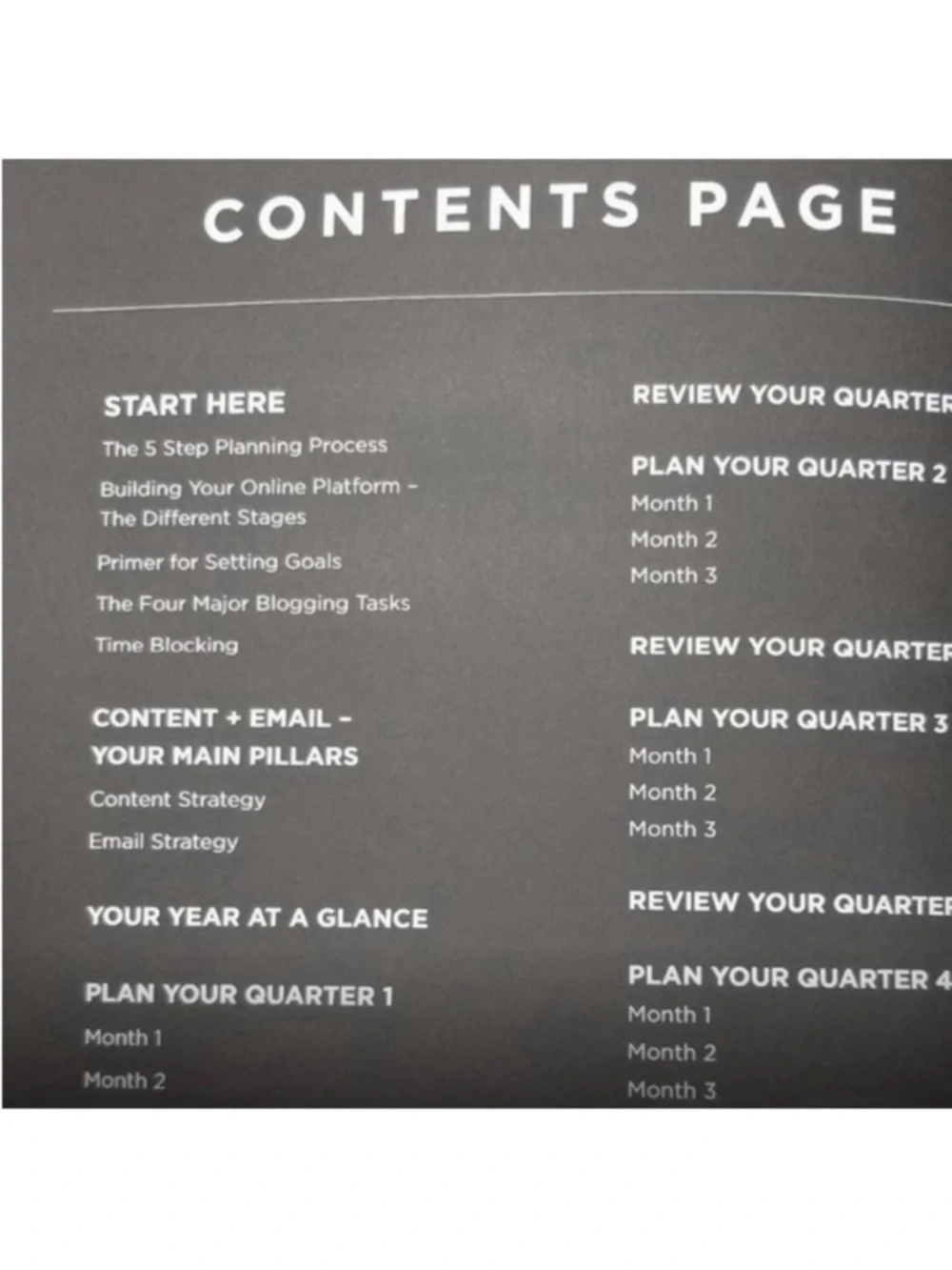 Content planner workbook editorial blogging goals create on year calendar blog